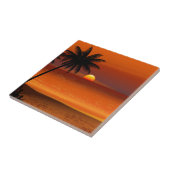 Sonnenuntergang Strand oahu hawaii Nordküste Postk Fliese (Seite)