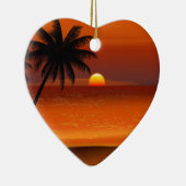 Sonnenuntergang Strand oahu hawaii Nordküste Postk Keramikornament (Rechts)