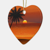 Sonnenuntergang Strand oahu hawaii Nordküste Postk Keramikornament (Links)