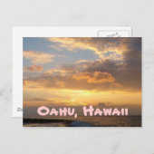 Sonnenuntergang-Strand, Oahu Postkarte (Vorne/Hinten)