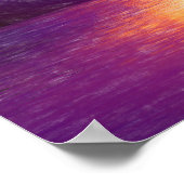 Sonnenuntergang Strand Orange Lila Kunst Poster (Ecke)