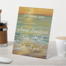 Sonnenuntergang Strand Pedestal Schild