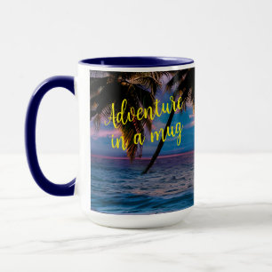 Sonnenuntergang Strand personalisiertes Abenteuer Tasse