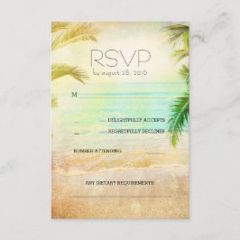Sonnenuntergang Strand romantische Hochzeit RSVP K Karte