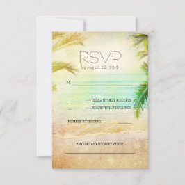 Sonnenuntergang Strand romantische Hochzeit RSVP K Karte
