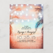 Sonnenuntergang Strand & Strandlichter Save the Da Ankündigungspostkarte (Vorderseite)