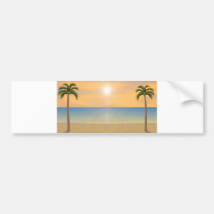 Sonnenuntergang-Strand-Szene: Autoaufkleber