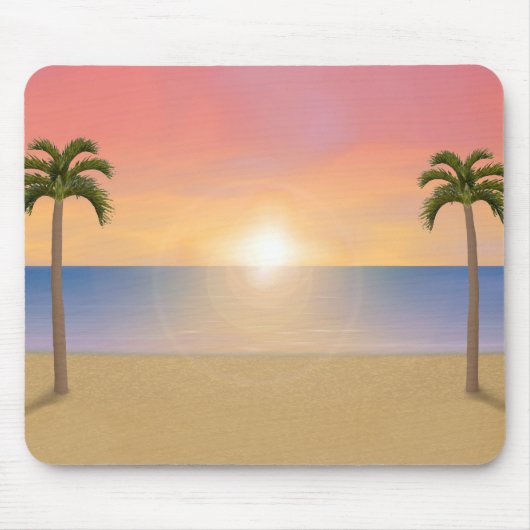 Sonnenuntergang-Strand-Szene: Kundenspezifisches Mousepad (Vorne)
