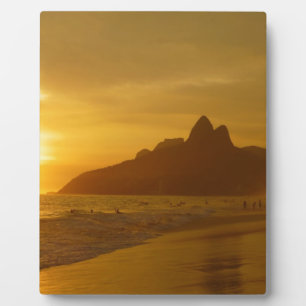 Sonnenuntergang-Strand-tropischer Fotoplatte