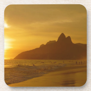 Sonnenuntergang-Strand-tropischer Untersetzer