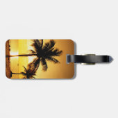Sonnenuntergang-Strand-und Palme-Gepäckanhänger Gepäckanhänger (Rückseite horizontal)