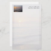 Sonnenuntergang-Strand-Wellen-, Serene und Briefpapier (Vorne/Hinten)