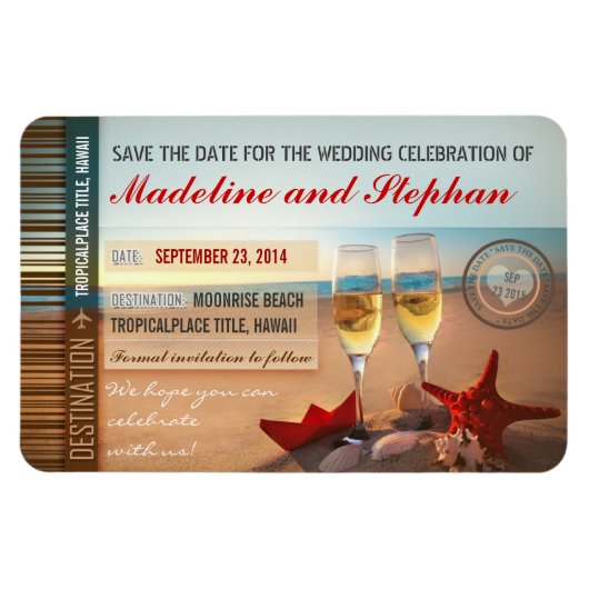 Sonnenuntergang Strand Ziel speichern Sie die Datt Magnet (Horizontal)