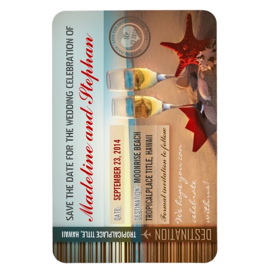 Sonnenuntergang Strand Ziel speichern Sie die Datt Magnet (Vertikal)