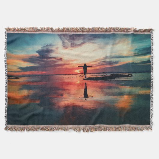 Sonnenuntergang Strandkeule 34 Decke (Vorderseite)