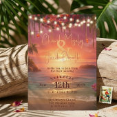 Sonnenuntergang-Strandlicht-Hochzeit Einladung