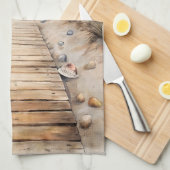 Sonnenuntergang Strandpromenade Geschirrtuch (Viertel Falte)