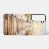 Sonnenuntergang Strandpromenade Samsung Galaxy Hülle (Rückseite (Horizontal))