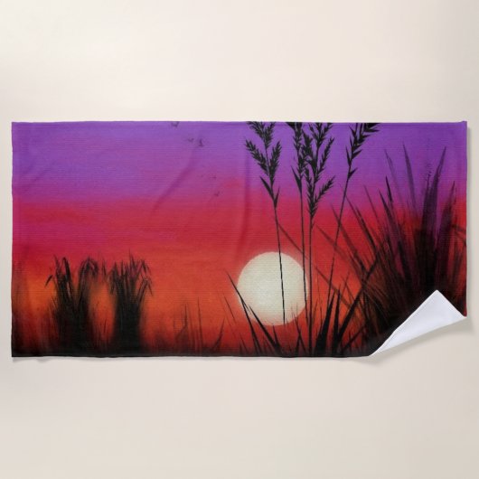 Sonnenuntergang Strandtuch (Vorderseite)