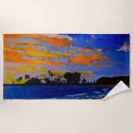 Sonnenuntergang Strandtuch (Vorderseite)