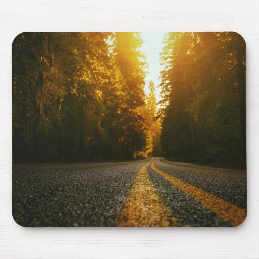Sonnenuntergang-Straße Mousepad (Vorne)