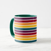 Sonnenuntergang Streifen dunkelgrüne Combo-Tasse Tasse (Vorderseite Links)