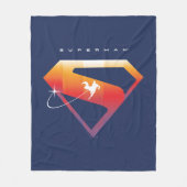 Sonnenuntergang Superman Shield Fleecedecke (Vorderseite)