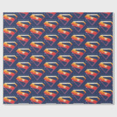 Sonnenuntergang Superman Shield Geschenkpapier (Flach)
