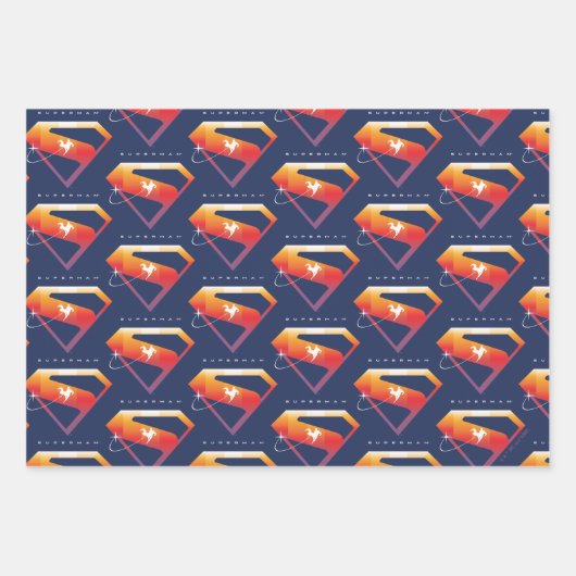 Sonnenuntergang Superman Shield Geschenkpapier Set (Vorderseite)