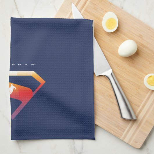 Sonnenuntergang Superman Shield Geschirrtuch (Viertel Falte)