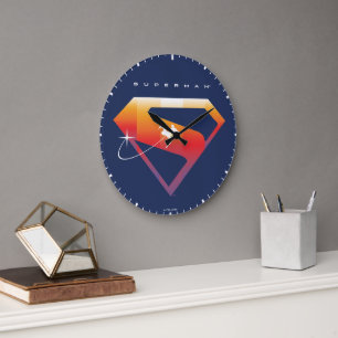 Sonnenuntergang Superman Shield Große Wanduhr