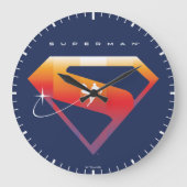 Sonnenuntergang Superman Shield Große Wanduhr (Vorderseite)