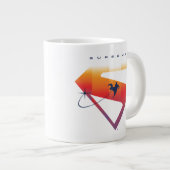 Sonnenuntergang Superman Shield Jumbo-Tasse (Vorderseite Rechts)