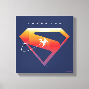 Sonnenuntergang Superman Shield Leinwanddruck