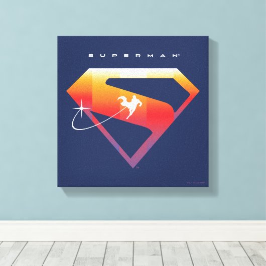 Sonnenuntergang Superman Shield Leinwanddruck (Insitu (Holzboden))