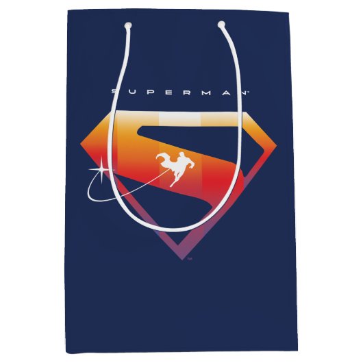 Sonnenuntergang Superman Shield Mittlere Geschenktüte (Vorderseite)