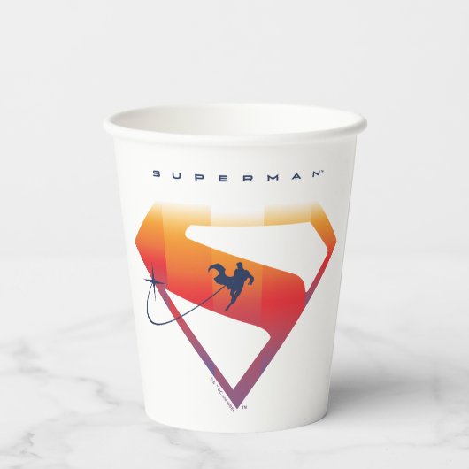Sonnenuntergang Superman Shield Pappbecher (Rückseite)