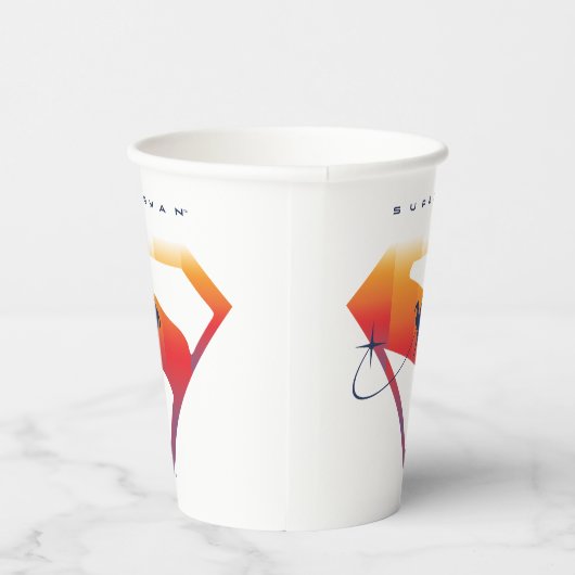 Sonnenuntergang Superman Shield Pappbecher (Rechts)