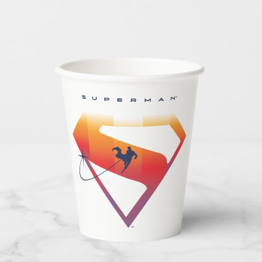 Sonnenuntergang Superman Shield Pappbecher (Vorderseite)