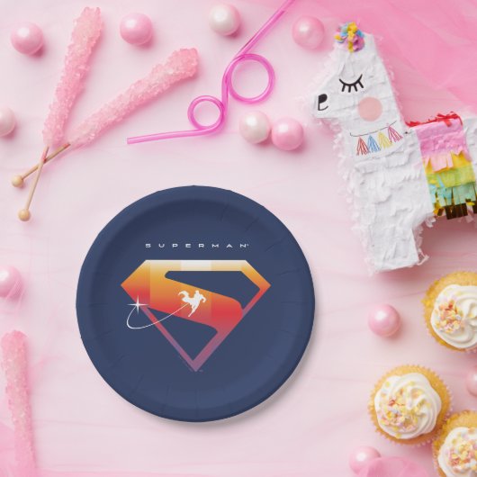 Sonnenuntergang Superman Shield Pappteller (Party)