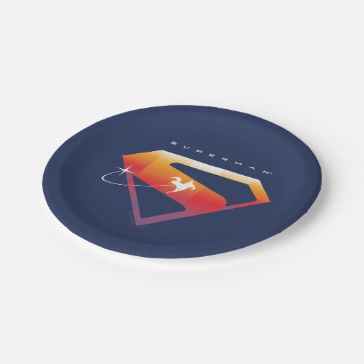 Sonnenuntergang Superman Shield Pappteller (Schrägansicht)