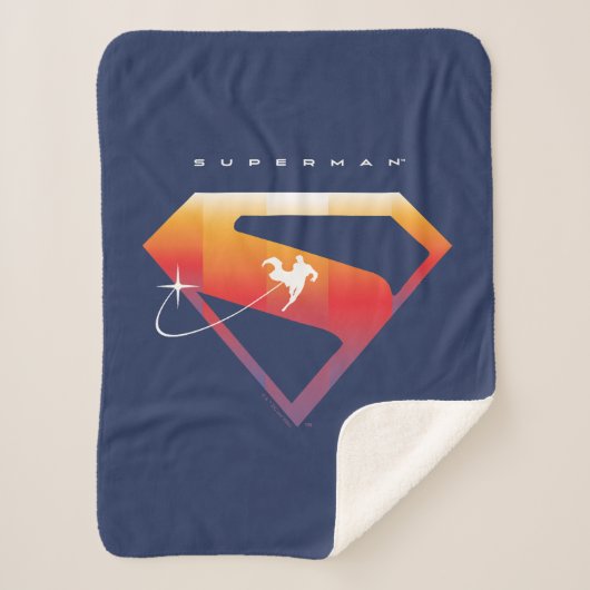 Sonnenuntergang Superman Shield Sherpadecke (Vorderseite)