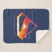 Sonnenuntergang Superman Shield Sherpadecke (Vorderseite (Horizontal))