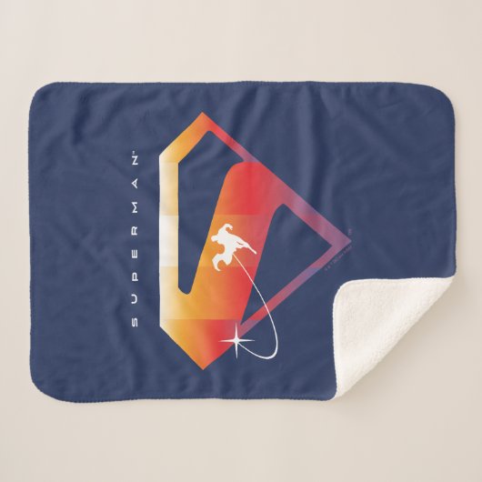 Sonnenuntergang Superman Shield Sherpadecke (Vorderseite (Horizontal))