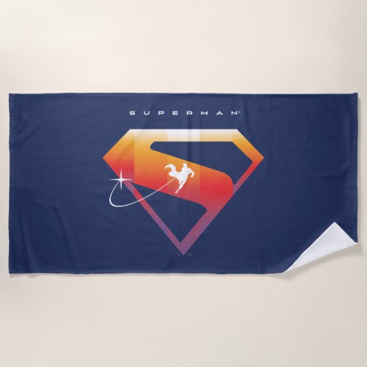 Sonnenuntergang Superman Shield Strandtuch (Vorderseite)