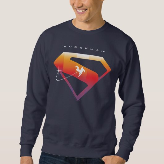Sonnenuntergang Superman Shield Sweatshirt (Vorderseite)
