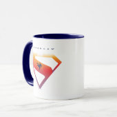 Sonnenuntergang Superman Shield Tasse (Vorderseite Links)