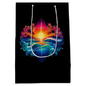 Sonnenuntergang Surfbretter Mittlere Geschenktüte (Rückseite)