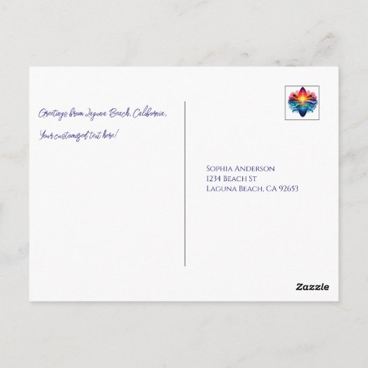 Sonnenuntergang Surfbretter Postkarte (Rückseite)