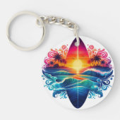 Sonnenuntergang Surfbretter Schlüsselanhänger (Vorderseite)